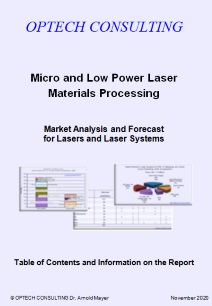 Optech Consulting Market Report on Micro and Low Power Laser Materials Processing